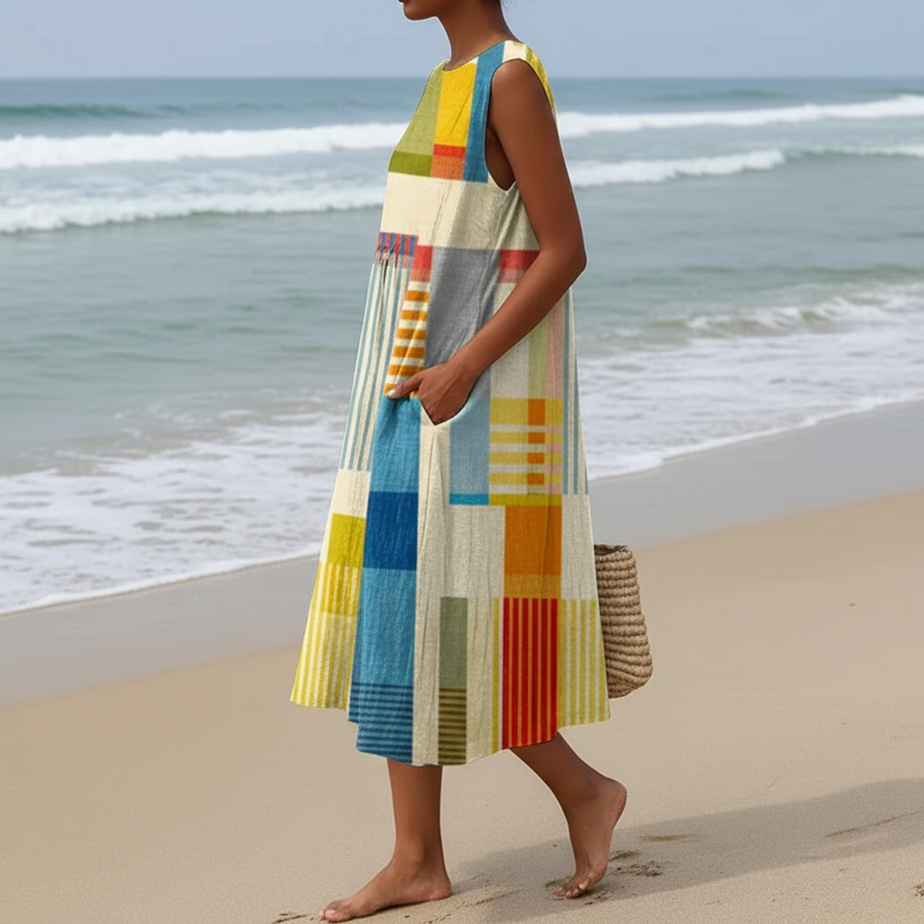 Eveth | Vestido midi geométrico
