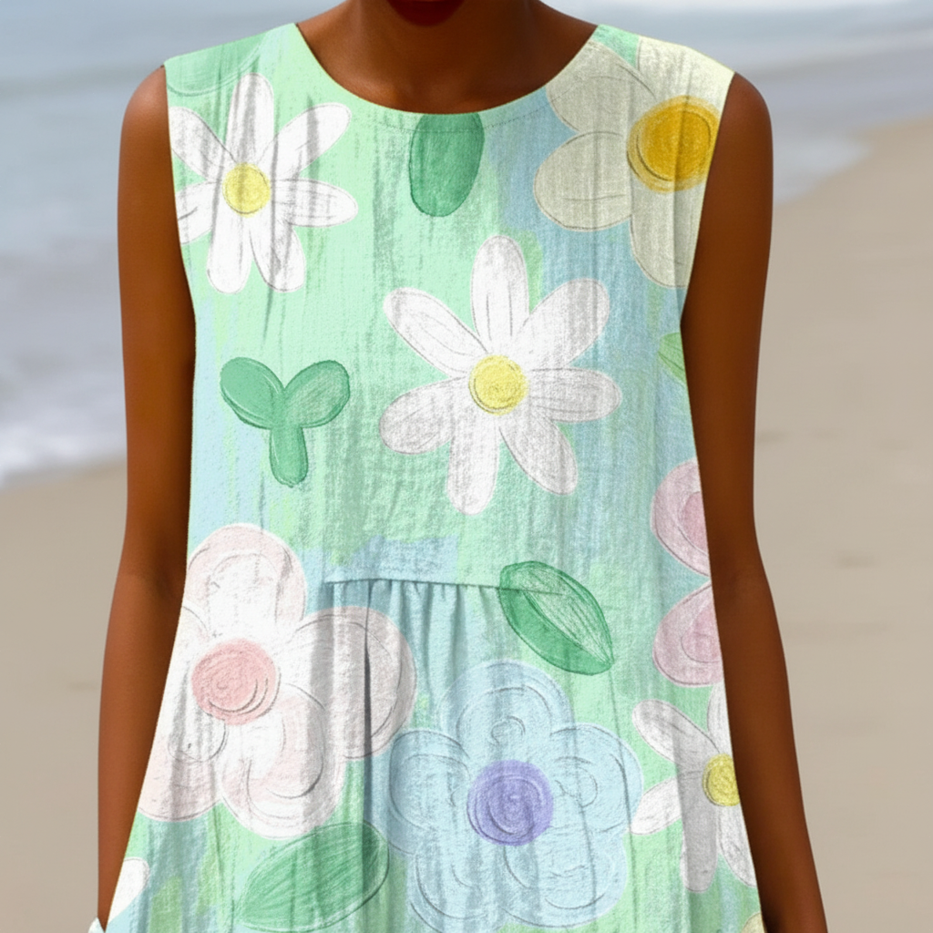 Erin | Vestido midi con flores pastel
