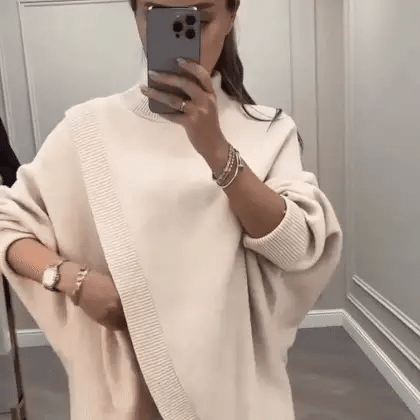 Giulia - Conjunto elegante con jersey asimétrico cruzado y pantalón fluido