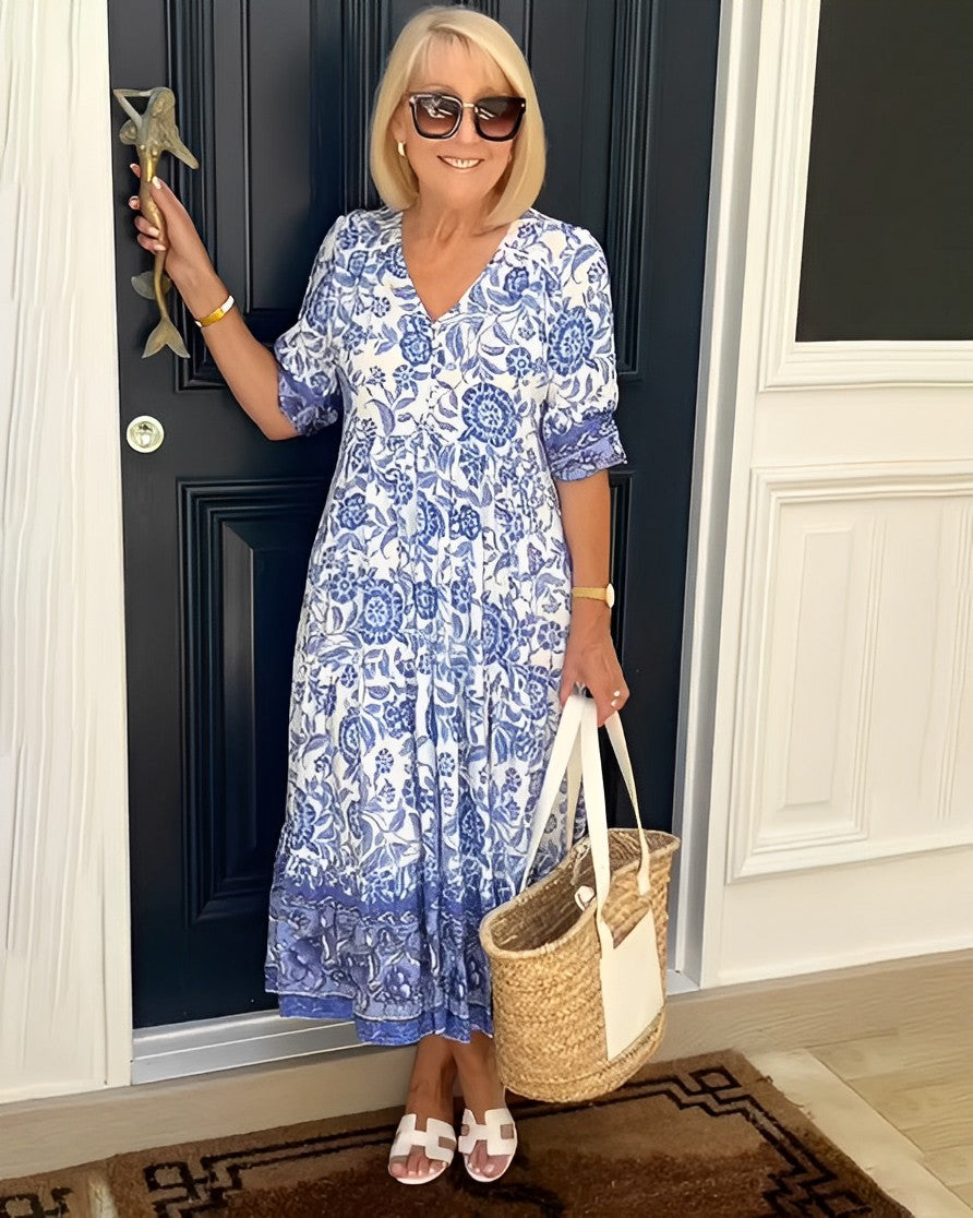 Madison – Vestido floral con escote en V y caída elegante