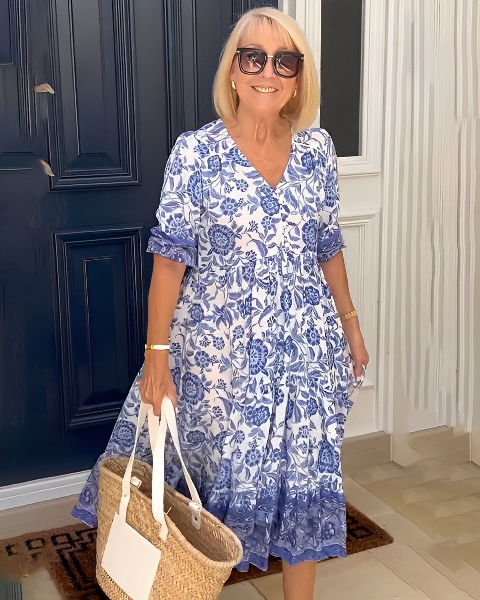 Madison – Vestido floral con escote en V y caída elegante