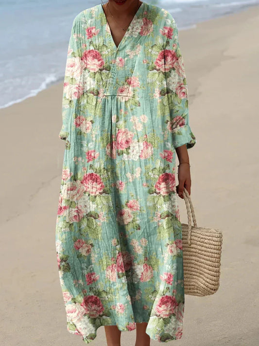 Ashlee | Vestido con estampado floral de rosas