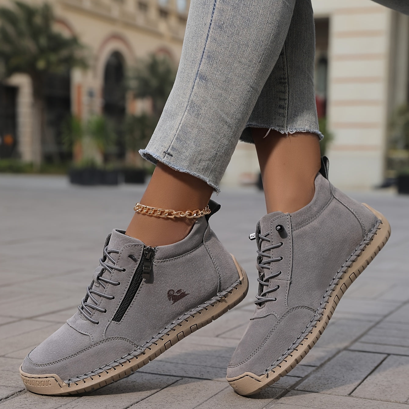 Mila  – Zapatillas ortopédicas cómodas + cremallera