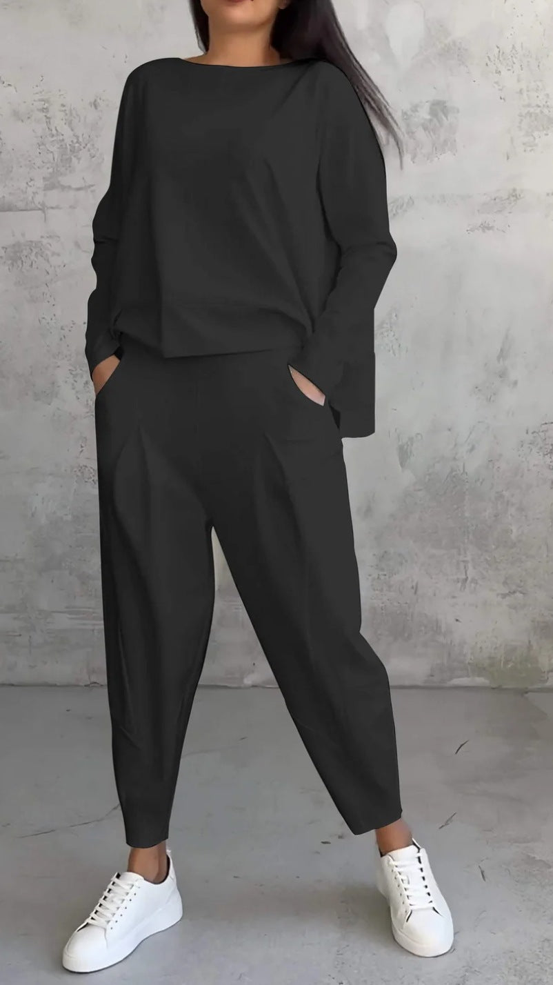 Aurora - Conjunto elegante y casual para mujer con blusa y pantalones cómodos
