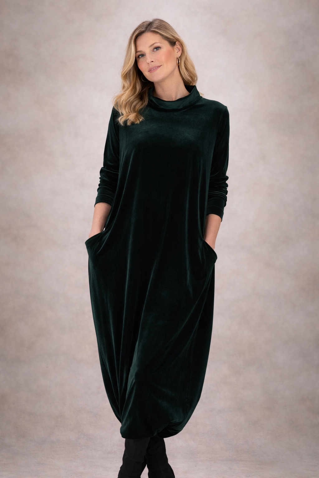 Verónica - Vestido de invierno de terciopelo suave y caída fluida