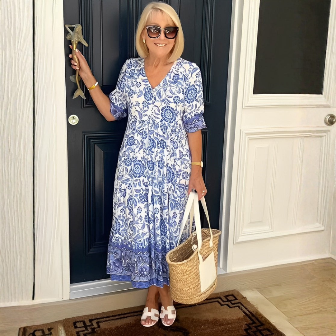 Madison – Vestido floral con escote en V y caída elegante