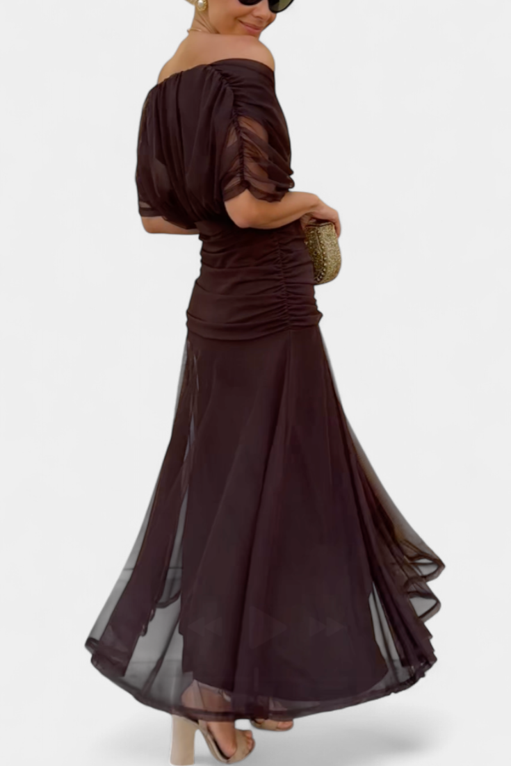Camille – Vestido midi drapeado cruzado