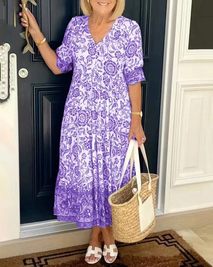 Madison – Vestido floral con escote en V y caída elegante