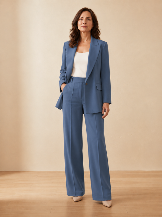 Bianca - Conjunto elegante con blazer estructurado y pantalón recto