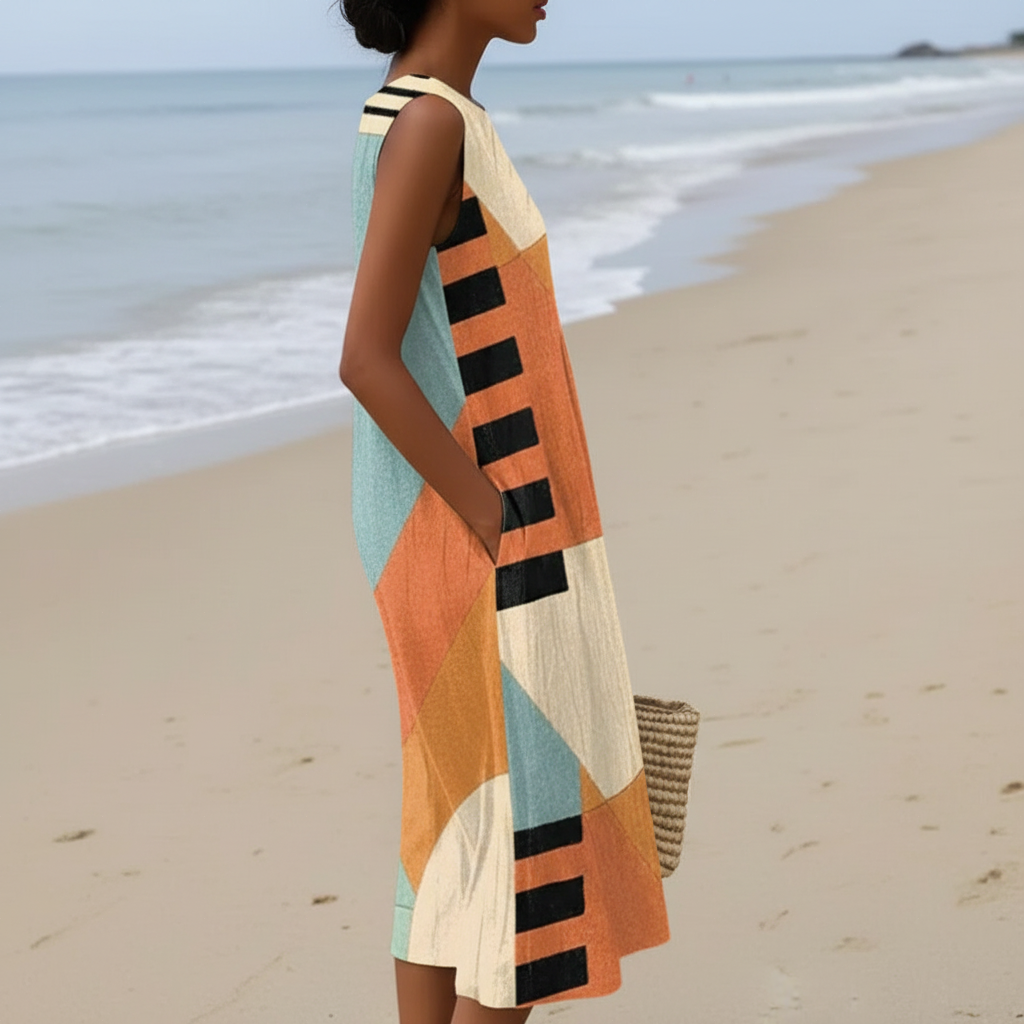 Irina | Vestido midi geométrico