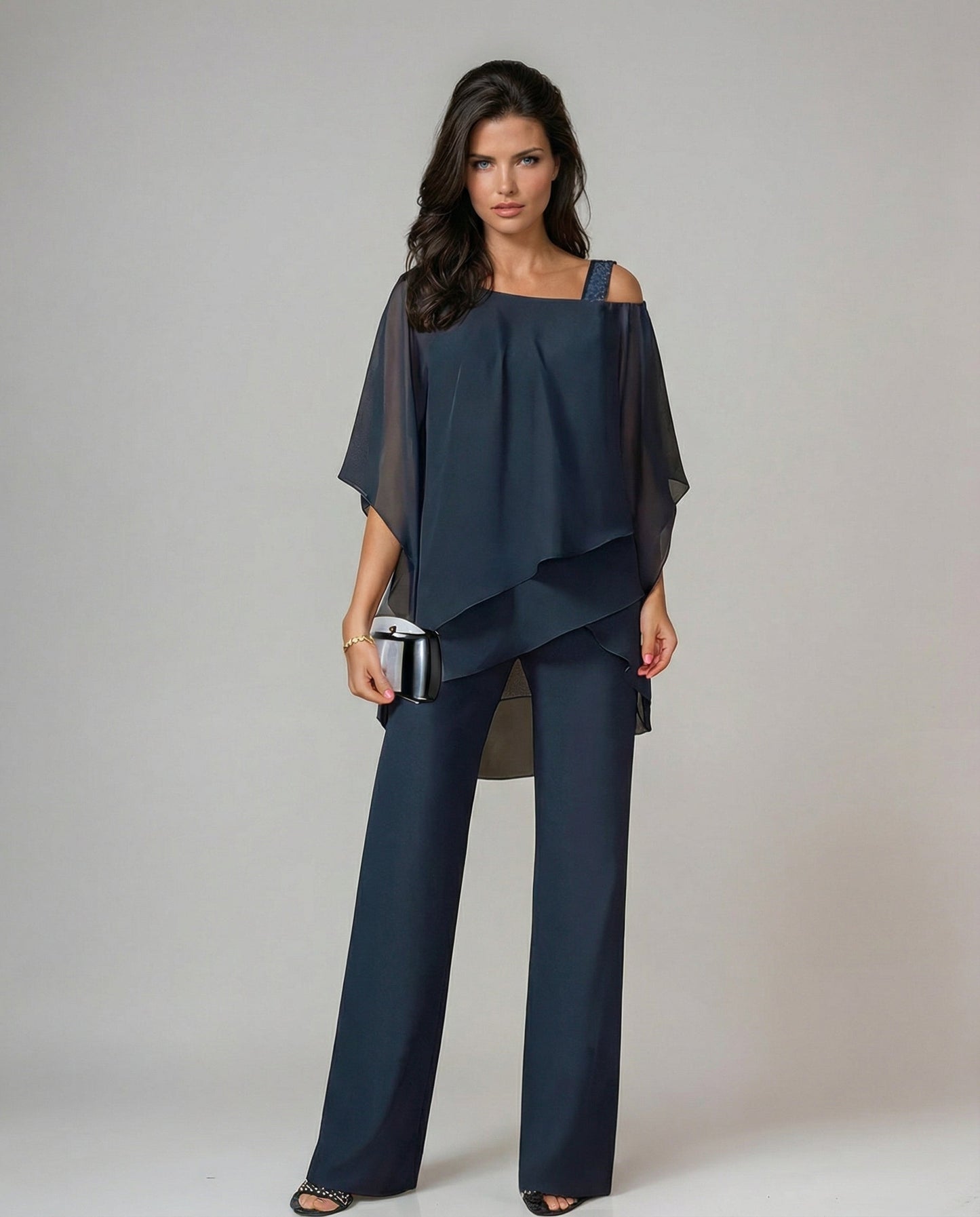 Loretta - Conjunto de algodón con mangas murciélago y pantalón ancho