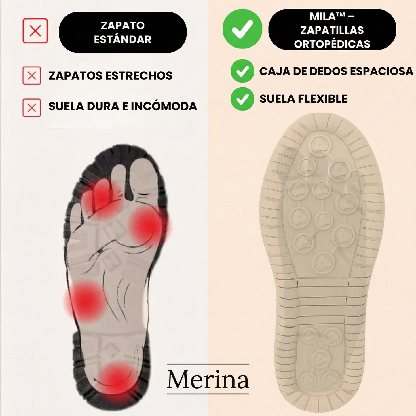 Mila  – Zapatillas ortopédicas cómodas + cremallera