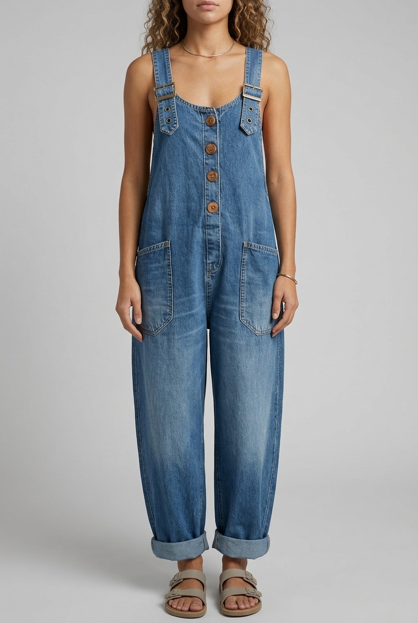 Rocio | Mono de denim casual con tirantes ajustables