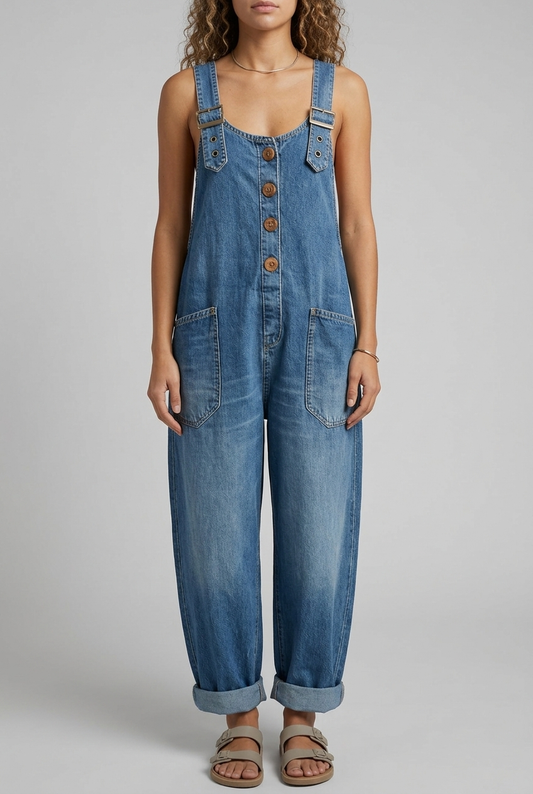 Rocio | Mono de denim casual con tirantes ajustables