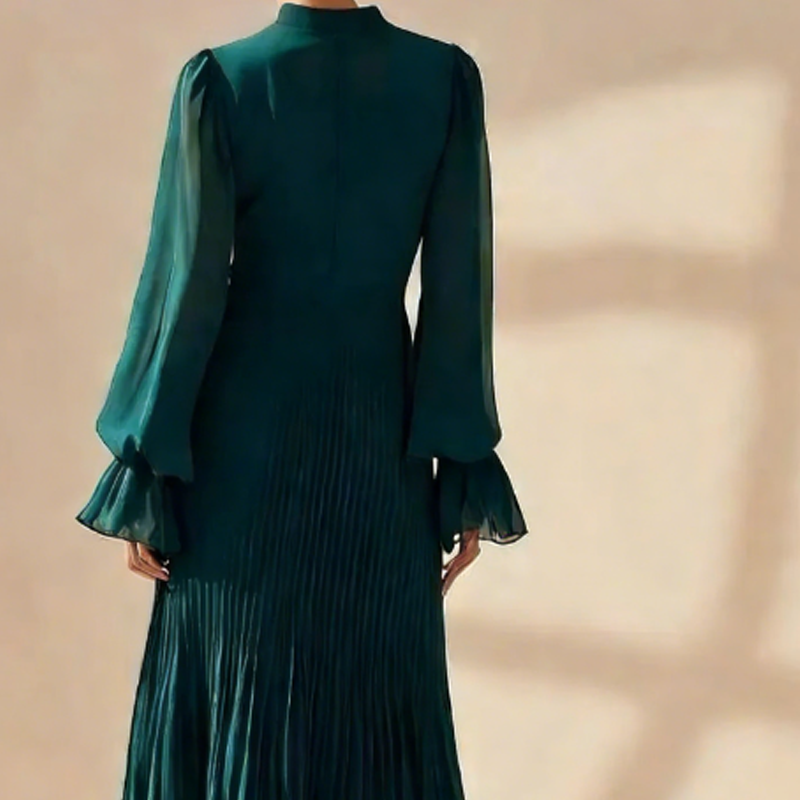 Clarisse | Vestido midi plisado con volantes
