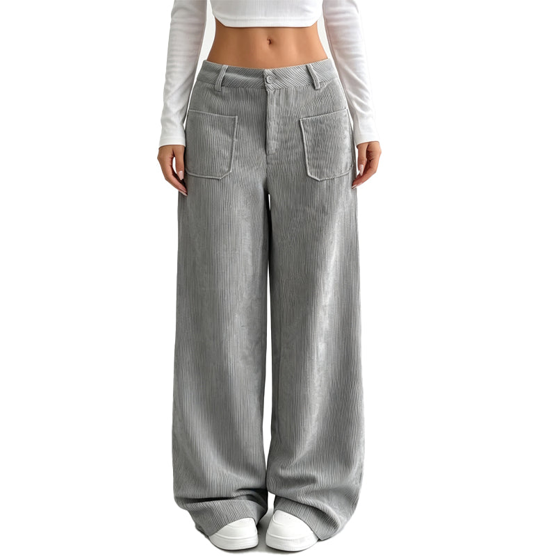 Pantalón de mujer de pierna ancha y corte cómodo